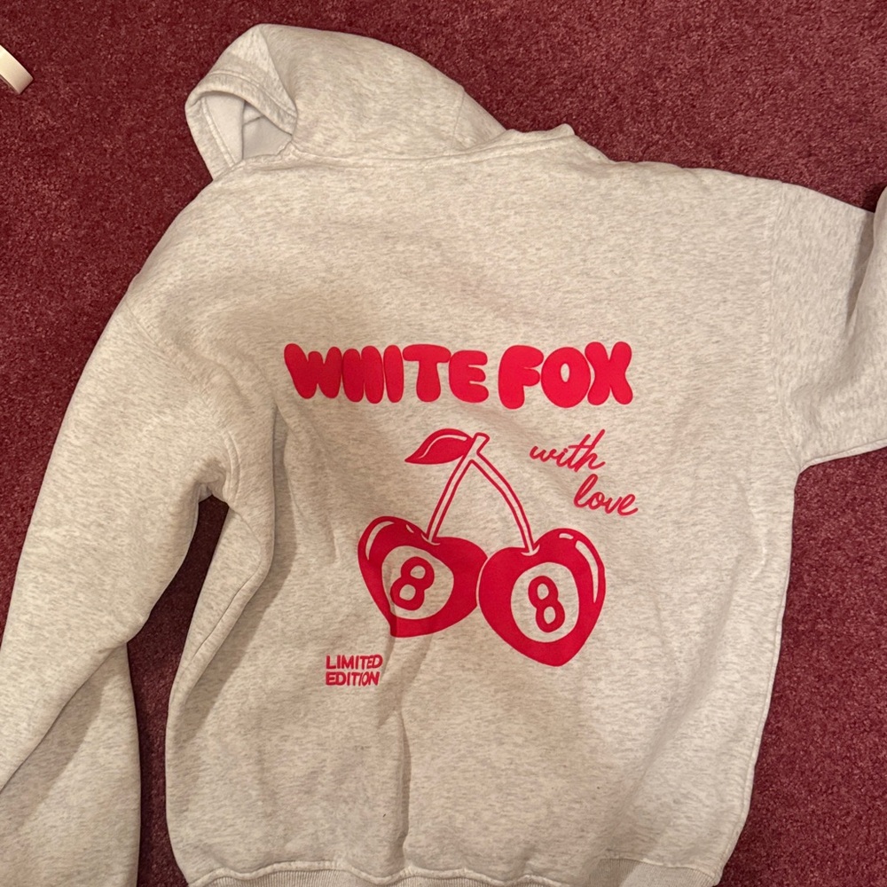 White fox cherry hoodie